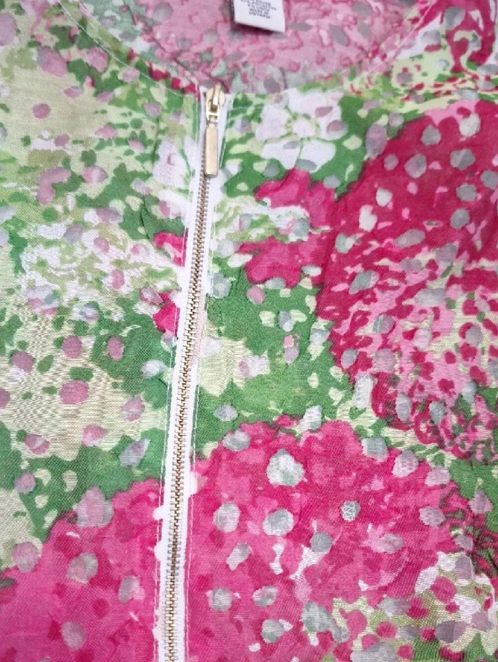 Ruby Rd Women's Floral Semi Sheer Zip Front Peplum Jacket Size 14